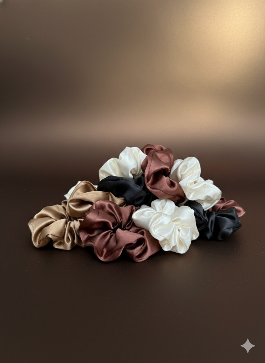 Set van 5 Satijnen Scrunchies