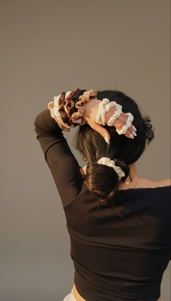 Set van 5 Satijnen Scrunchies