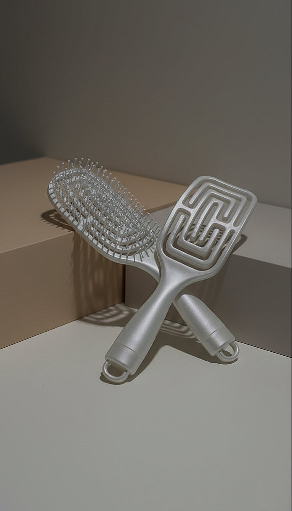 Flexibele Anti-Klit Haarborstel – Diamond Milky White