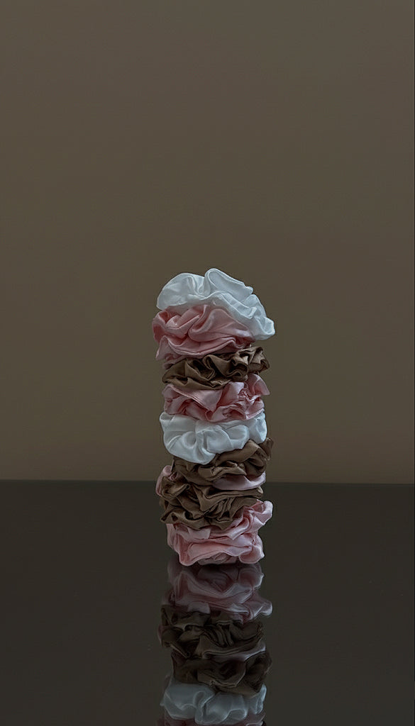 Set van 5 Satijnen Scrunchies