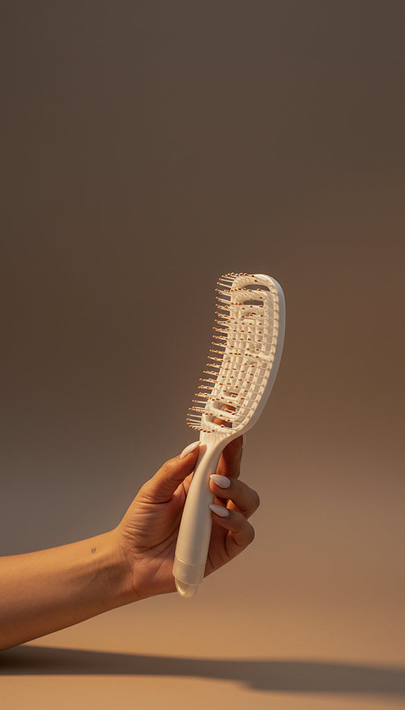 Flexibele Anti-Klit Haarborstel – Diamond Milky White